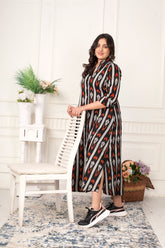 BLACK IKAT SHIRT DRESS